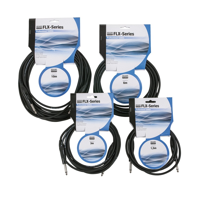 DAP Audio FLX05 - unbal. Jack mono to Jack mono X-type - 3 m - 3 DAP Audio FLX05 - unbal. Jack mono to Jack mono X-type - 3 m - 3