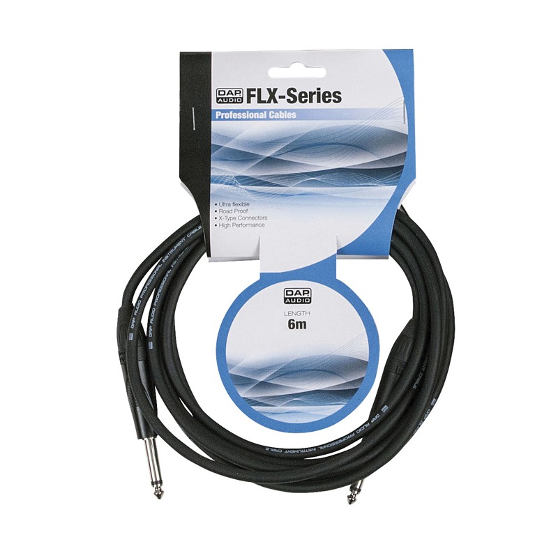 DAP Audio FLX05 - unbal. Jack mono to Jack mono X-type - 6 m - 2 DAP Audio FLX05 - unbal. Jack mono to Jack mono X-type - 6 m - 2