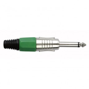 DAP Audio 6.3 mm Jack Plug Mono Nickel housing - Green end cap - 1