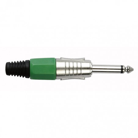 DAP Audio 6.3 mm Jack Plug Mono Nickel housing - Green end cap - 1