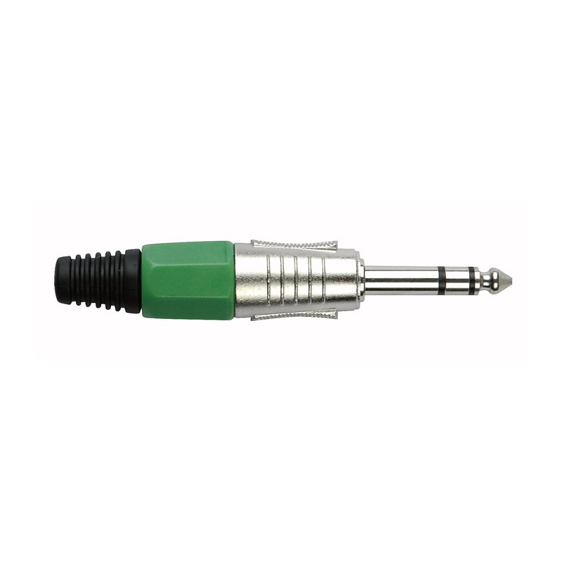 DAP Audio 6.3 mm Jack Plug Stereo Nickel housing - Green end cap - 1