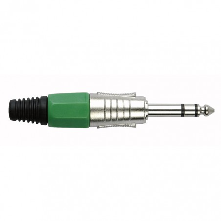 DAP Audio 6.3 mm Jack Plug Stereo Nickel housing - Green end cap - 1