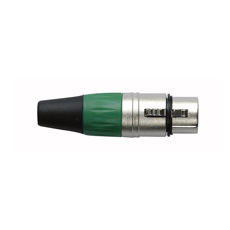 DAP Audio XLR 3P Connector, female, Nickel housing - Green - 1 DAP Audio XLR 3P Connector, female, Nickel housing - Green - 1