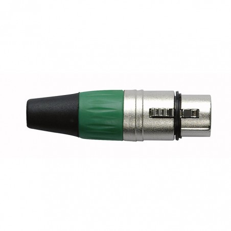 DAP Audio XLR 3P Connector, female, Nickel housing - Green - 1