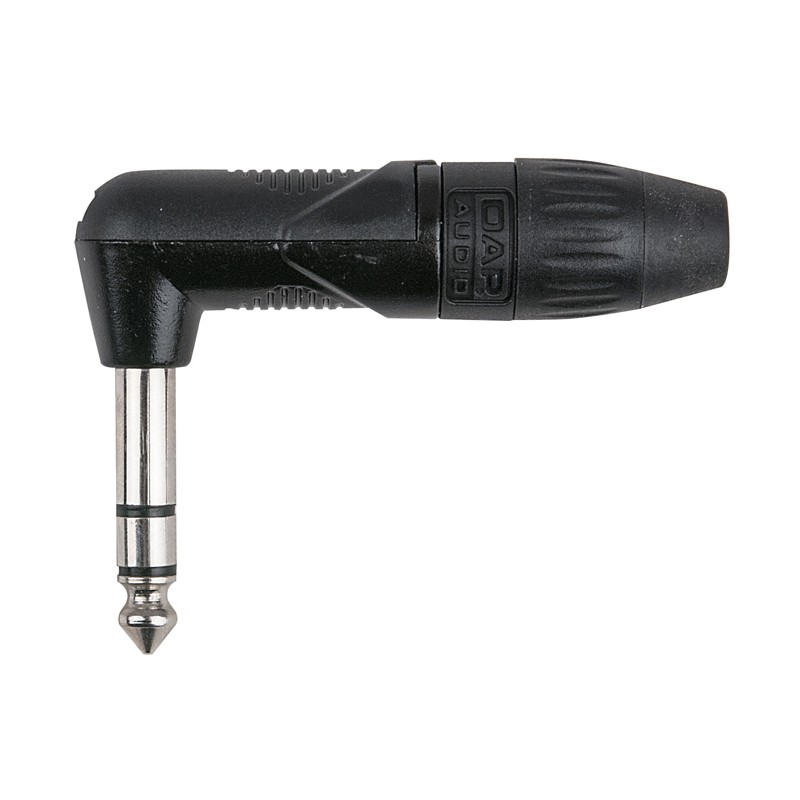 DAP Audio 6.3 mm Right-angle Jack X-type Stereo Black housing - Black end cap - 1 DAP Audio 6.3 mm Right-angle Jack X-type Stereo Black housing - Black end cap - 1