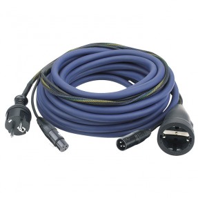 DAP Audio FP09 - Schuko/XLR F - Schuko/XLR M - Audio / Power - 10 m, blue jacket - 1