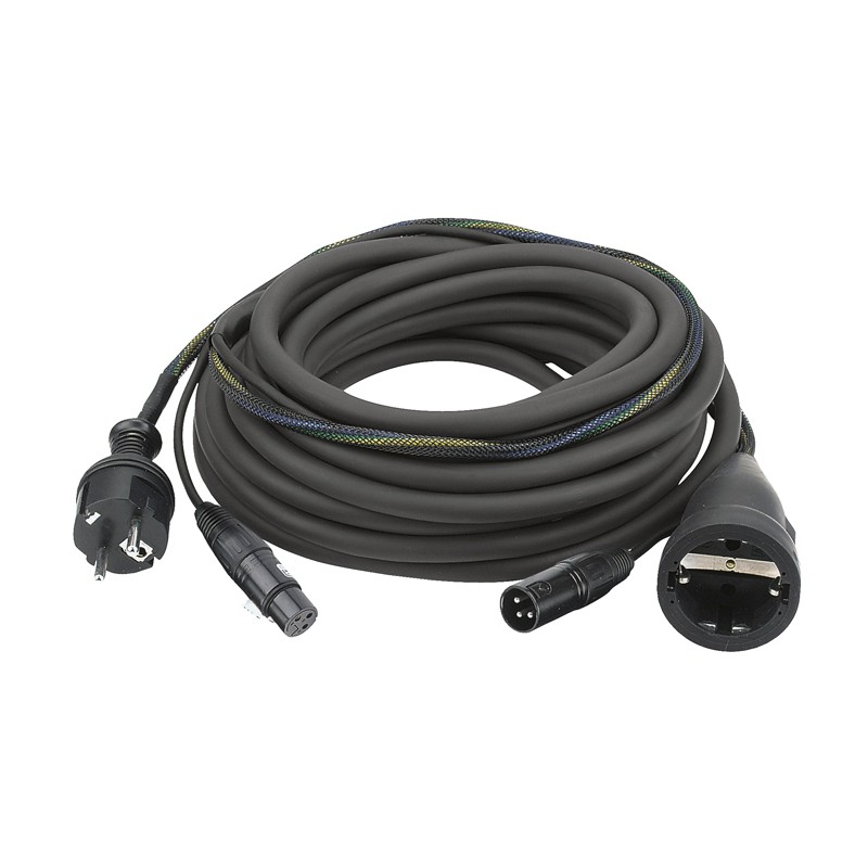 DAP Audio FP09 - Schuko/XLR F - Schuko/XLR M - Audio / Power - 15 m, black jacket - 1