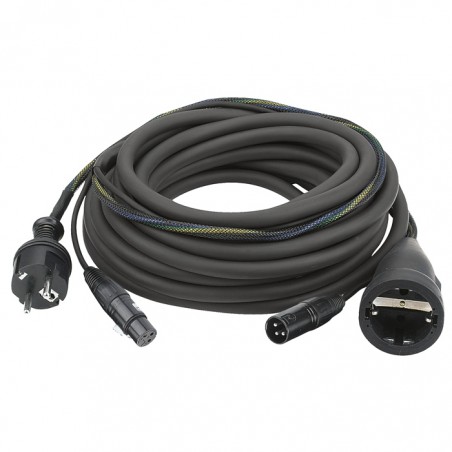 DAP Audio FP09 - Schuko/XLR F - Schuko/XLR M - Audio / Power - 15 m, black jacket - 1
