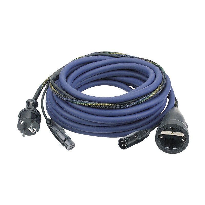 DAP Audio FP09 - Schuko/XLR F - Schuko/XLR M - Audio / Power - 15 m, blue jacket - 1