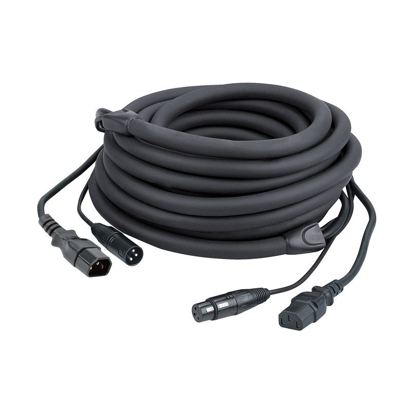 DAP Audio FP12 - IEC/XLR M - IEC/XLR F - DMX / Power - 10 m, black jacket - 1 DAP Audio FP12 - IEC/XLR M - IEC/XLR F - DMX / Power - 10 m, black jacket - 1