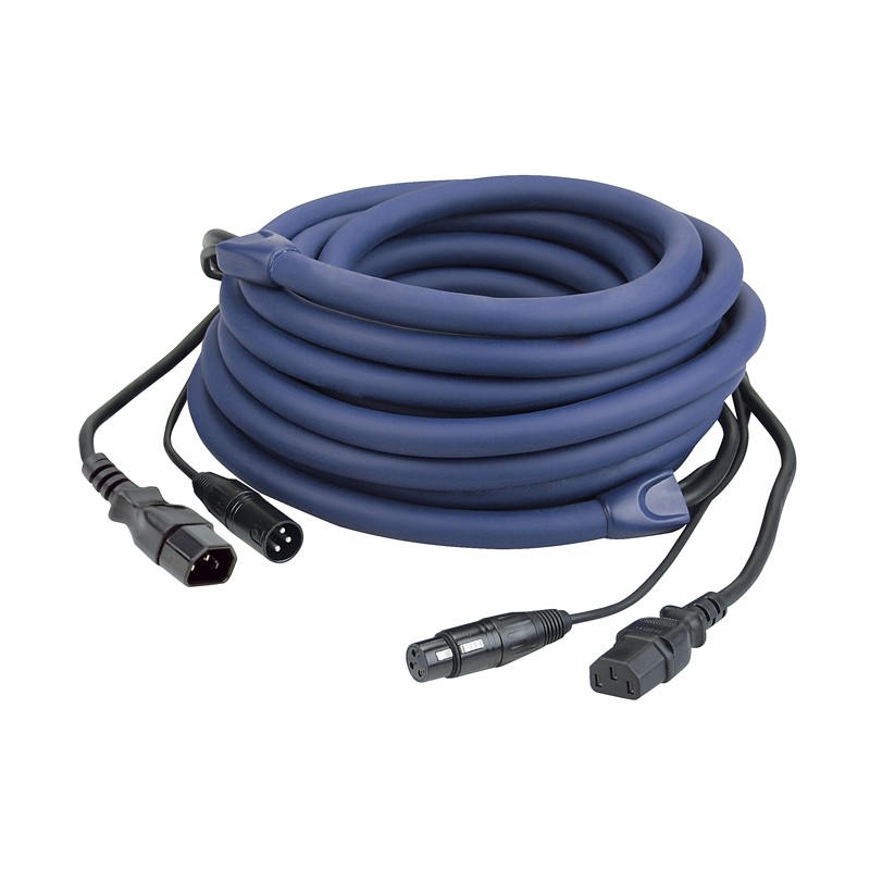 DAP Audio FP12 - IEC/XLR M - IEC/XLR F - DMX / Power - 6 m, blue jacket - 1 DAP Audio FP12 - IEC/XLR M - IEC/XLR F - DMX / Power - 6 m, blue jacket - 1