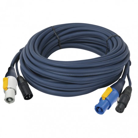 DAP Audio powerCON/XLR M - powerCON/XLR F - DMX / Power - 3 m, Blue jacket - 1