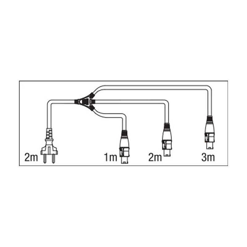 DAP Audio Schuko to Neutrik powerCON splitter 3-way - 2 DAP Audio Schuko to Neutrik powerCON splitter 3-way - 2