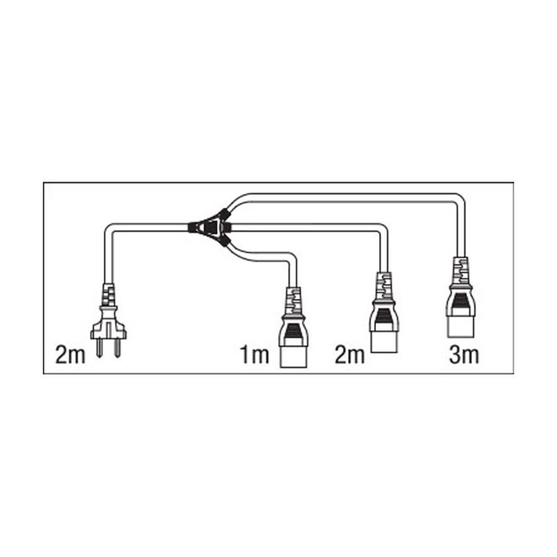 DAP Audio Schuko to IEC Splitter 3-way MKII - 2 DAP Audio Schuko to IEC Splitter 3-way MKII - 2