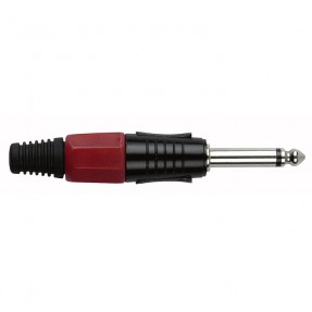 DAP Audio 6.3 mm Jack Plug Mono Black housing - Red end cap - 1