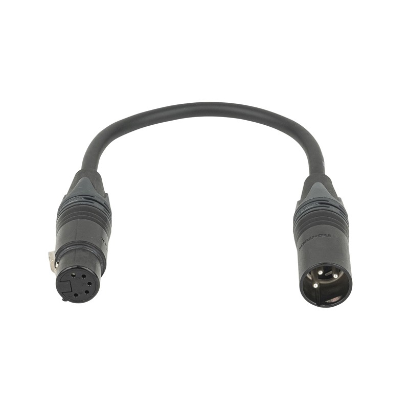 DAP Audio 3-pin male to 5-pin female DMX adapter, Neutrik XX - 1
