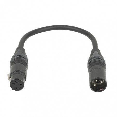 DAP Audio 3-pin male to 5-pin female DMX adapter, Neutrik XX - 1