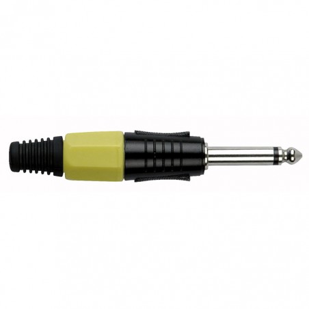 DAP Audio 6.3 mm Jack Plug Mono Black housing - Yellow end cap - 1