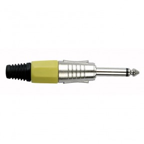 DAP Audio 6.3 mm Jack Plug Mono Nickel housing - Yellow end cap - 1