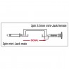 DAP Audio XGA07 - mini-jack/M mono to mini-jack/F - 2