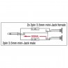 DAP Audio XGA40 - mini-jack/M to 2 x mini-jack/F, incl. 2 x 10 kilo-Ohm resistors - 2