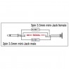 DAP Audio XGA43 - mini-jack/M mono to mini-jack/F, incl. 2 x 10 kOhm resistors - 2