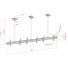 Showgear PCM4555L-3 Triple Screen Ceiling Mount Long - 2 Showgear PCM4555L-3 Triple Screen Ceiling Mount Long - 2