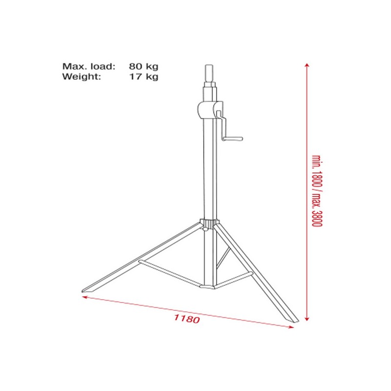 Showgear Basic 3800 Wind up stand - 4 Showgear Basic 3800 Wind up stand - 4
