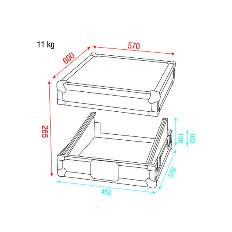 Showgear 19" Live Mixer Case - 3