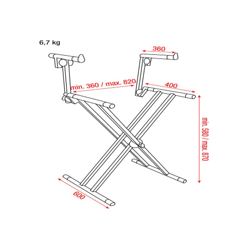 Showgear Keyboard Stand Double Layer MKII - 2 Showgear Keyboard Stand Double Layer MKII - 2