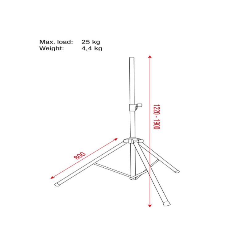 Showgear Speaker Stand Set - Incl. Carrying Bag - 3 Showgear Speaker Stand Set - Incl. Carrying Bag - 3