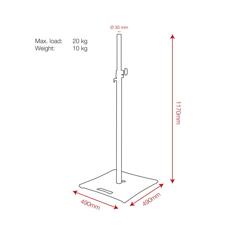 Showgear Speaker Stand with Baseplate - 2 Showgear Speaker Stand with Baseplate - 2