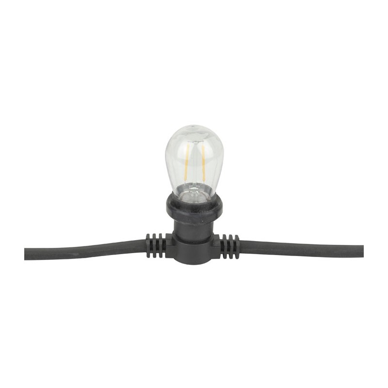 Showgear Festoon Light E27 - 50 cm spacing - black - 10 m - 2