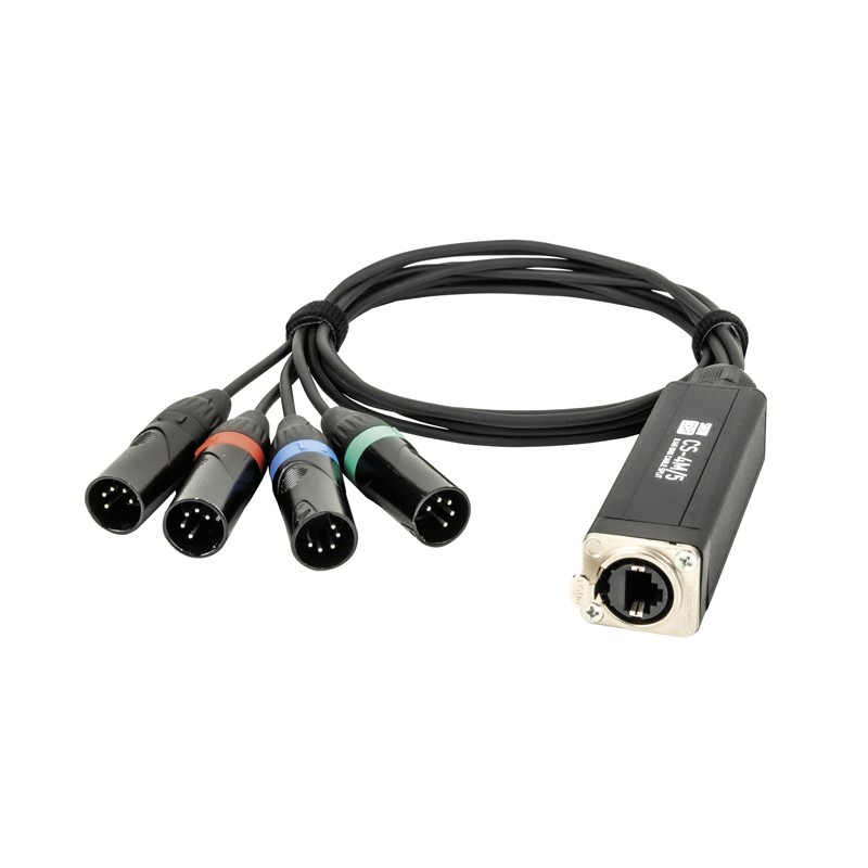 Showgear CS-4M/5 - 4-channel DMX shuttle snake via network cable - 1 Showgear CS-4M/5 - 4-channel DMX shuttle snake via network cable - 1