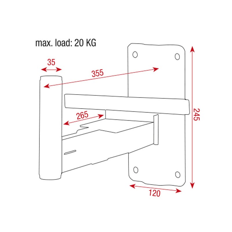 Showgear Speaker Wall Bracket 35 mm - 2 Showgear Speaker Wall Bracket 35 mm - 2