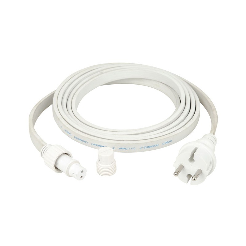 Showgear Power Cable for Festoon Light E27 - 3 m, white - 1 Showgear Power Cable for Festoon Light E27 - 3 m, white - 1