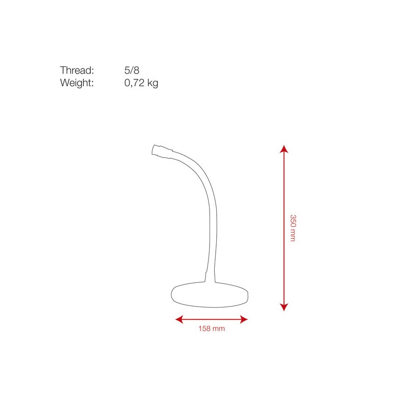 Showgear Desk Microphone Stand - 350 mm - 2 Showgear Desk Microphone Stand - 350 mm - 2