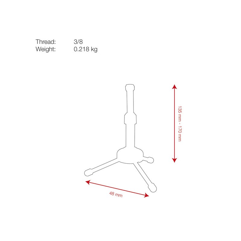 Showgear Desk Microphone Stand - Mini - 135-170 mm - 2 Showgear Desk Microphone Stand - Mini - 135-170 mm - 2