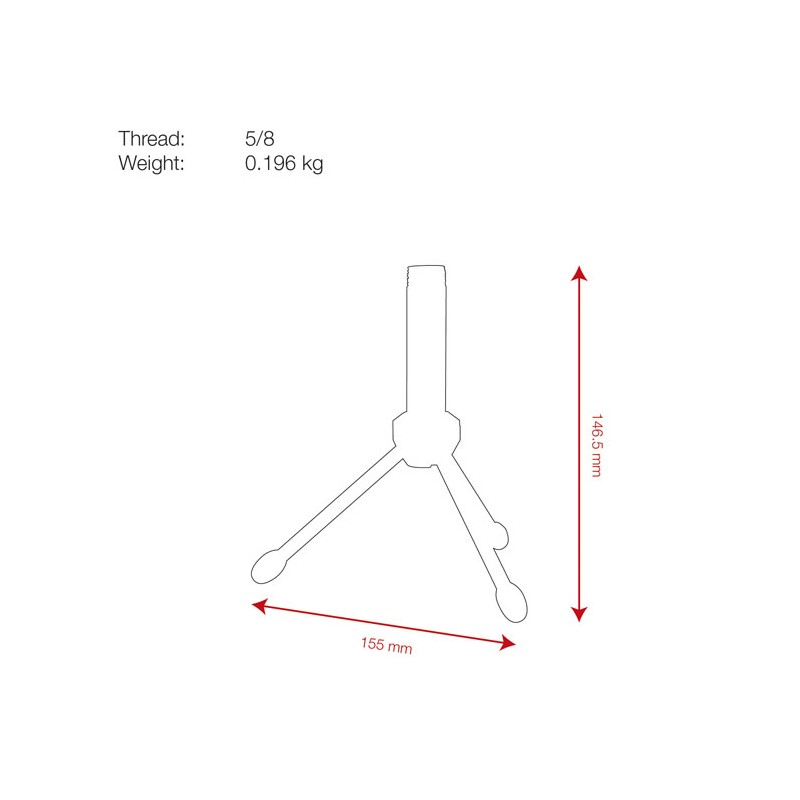 Showgear Desk Microphone Stand - Mini - 146,5 mm - 2 Showgear Desk Microphone Stand - Mini - 146,5 mm - 2