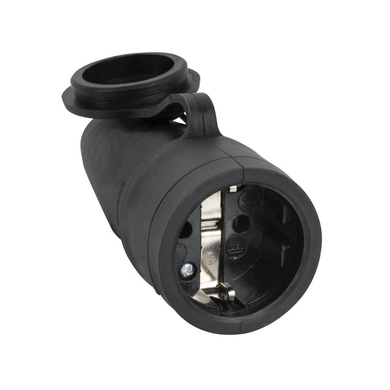 Showgear Rubber Schuko Connector Female - 1 Showgear Rubber Schuko Connector Female - 1