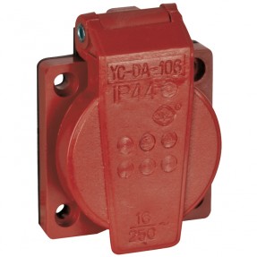 Showgear Chassis connector with cover VDE - red - 1