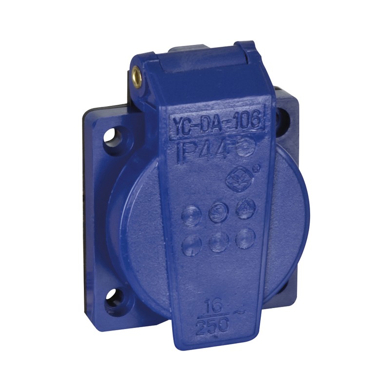 Showgear Chassis connector with cover VDE - blue - 1 Showgear Chassis connector with cover VDE - blue - 1