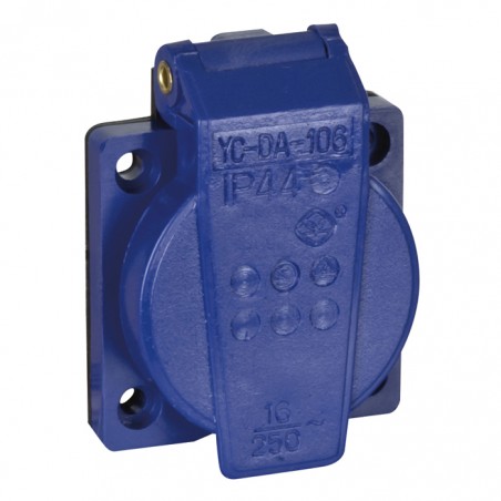 Showgear Chassis connector with cover VDE - blue - 1