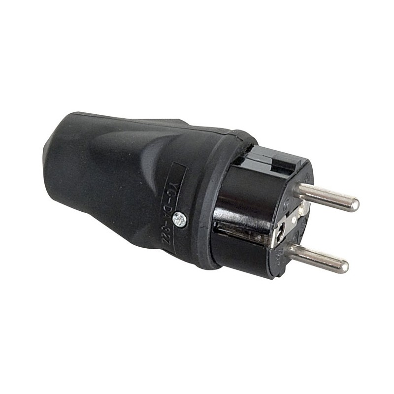 Showgear Rubber Schuko Connector Male - 1 Showgear Rubber Schuko Connector Male - 1