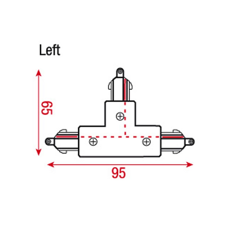 Artecta A0313701 - 1-Phase Left T-Connector (black) - 2