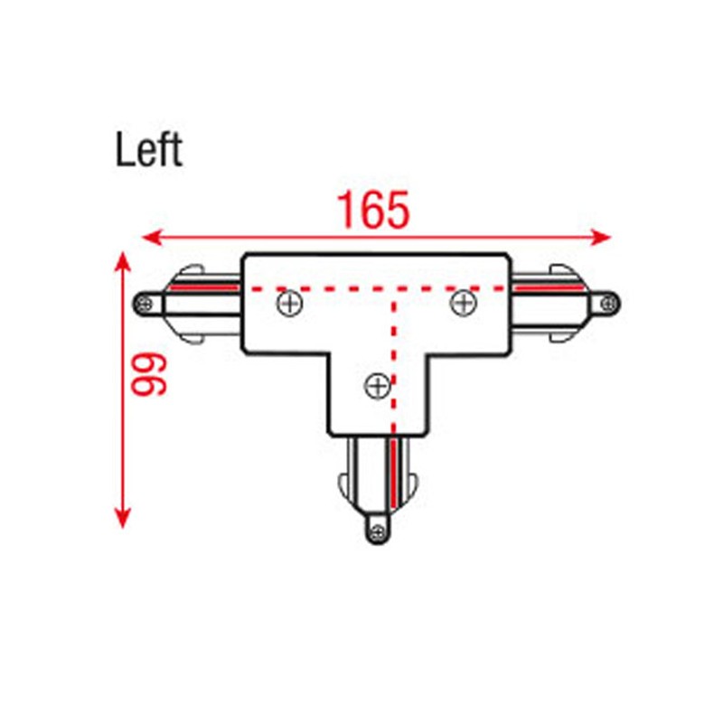 Artecta A0333703 - 3-Phase Left T-Connector (silver) - 2 Artecta A0333703 - 3-Phase Left T-Connector (silver) - 2