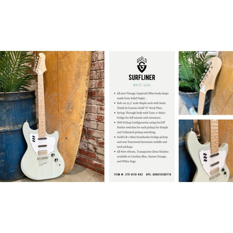 Guild Surfliner White SAGE - Gitara elektryczna - 6