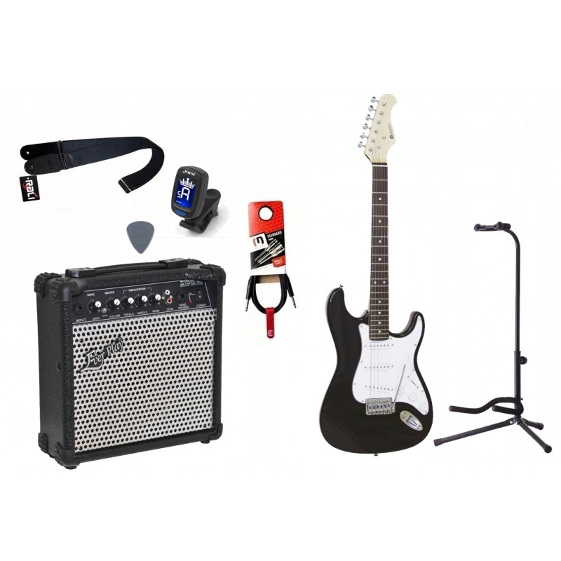 Gitara Elektryczna + Wzmacniacz 15W Tuner Zestaw 746 - 1 Gitara Elektryczna + Wzmacniacz 15W Tuner Zestaw 746 - 1