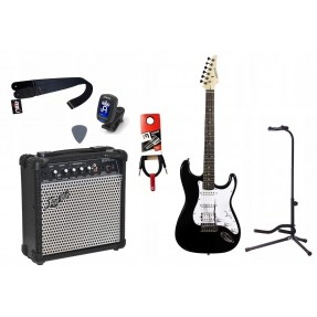 Gitara Elektryczna + Wzmacniacz 15W Tuner Zestaw 752 - 1