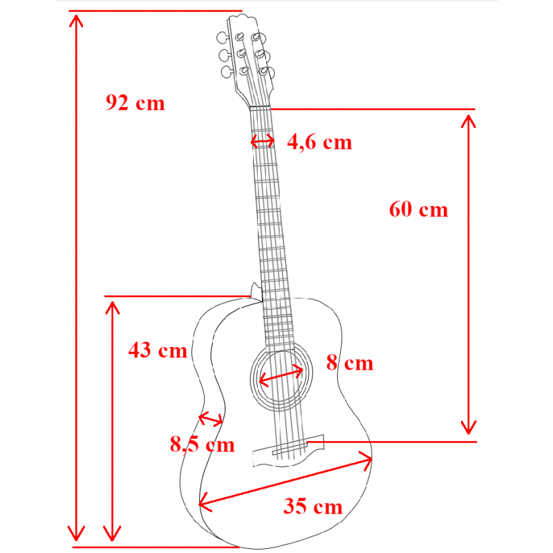 Ever Play TAIKI TC-601 BKMT Czarny Mat - gitara klasyczna 3/4 - 4